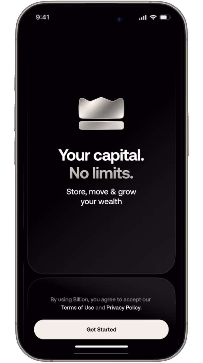 The Billion app on a phone screen